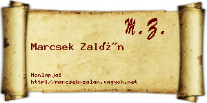 Marcsek Zalán névjegykártya